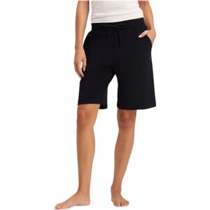 Cozy Earth Women's Brushed Bamboo Bermuda Shorts in Black Size Small 9” Inseam